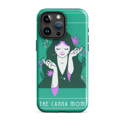 Canna Mom Tarot Card Tough Case for iPhone®Protect your phone with style using a durable, dual-layered case. The outer shell is made of impact-resistant polycarbonate, while the inner lining sports TPU lining